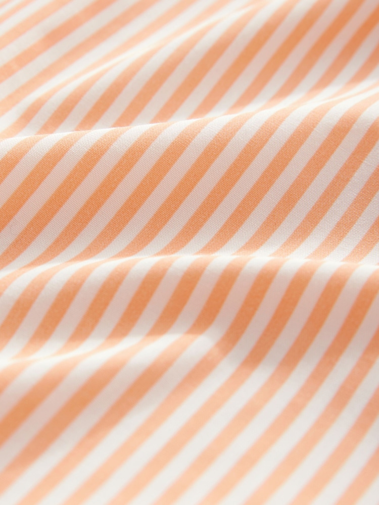 Orange/White Stripe Fitted Collared Essential Long Sleeve Shirt - Image 8 of 9