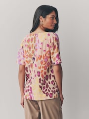 Pink and Bright Animal Printed Textured Fabric Boxy T-Shirts 2 Pack - Image 10 of 13
