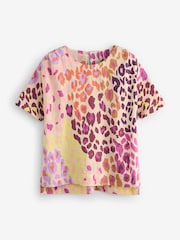 Pink and Bright Animal Printed Textured Fabric Boxy T-Shirts 2 Pack - Image 12 of 13