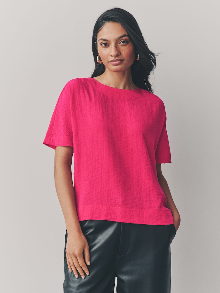 Pink and Bright Animal Printed Textured Fabric Boxy T-Shirts 2 Pack - Image 2 of 13
