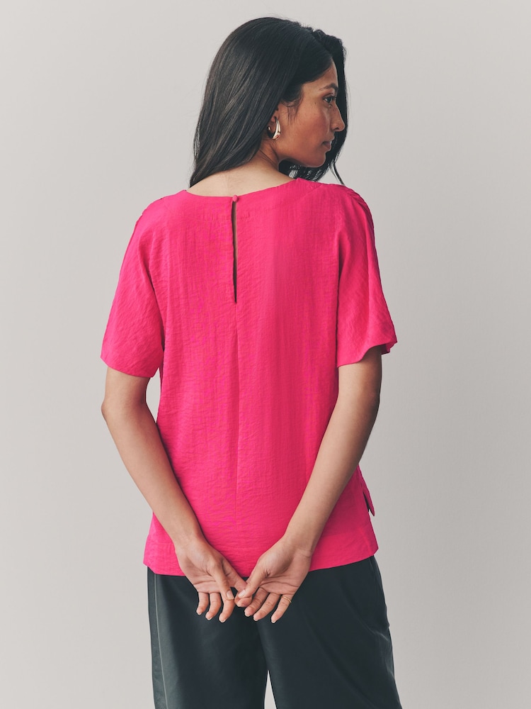 Rose et imprimé Animal vif - Lot de t-shirts carrés en tissu texturé 2 - Image 5 of 13