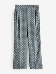 Blau - Hose mit weitem Beinschnitt und geometrischem Print - Image 6 of 8