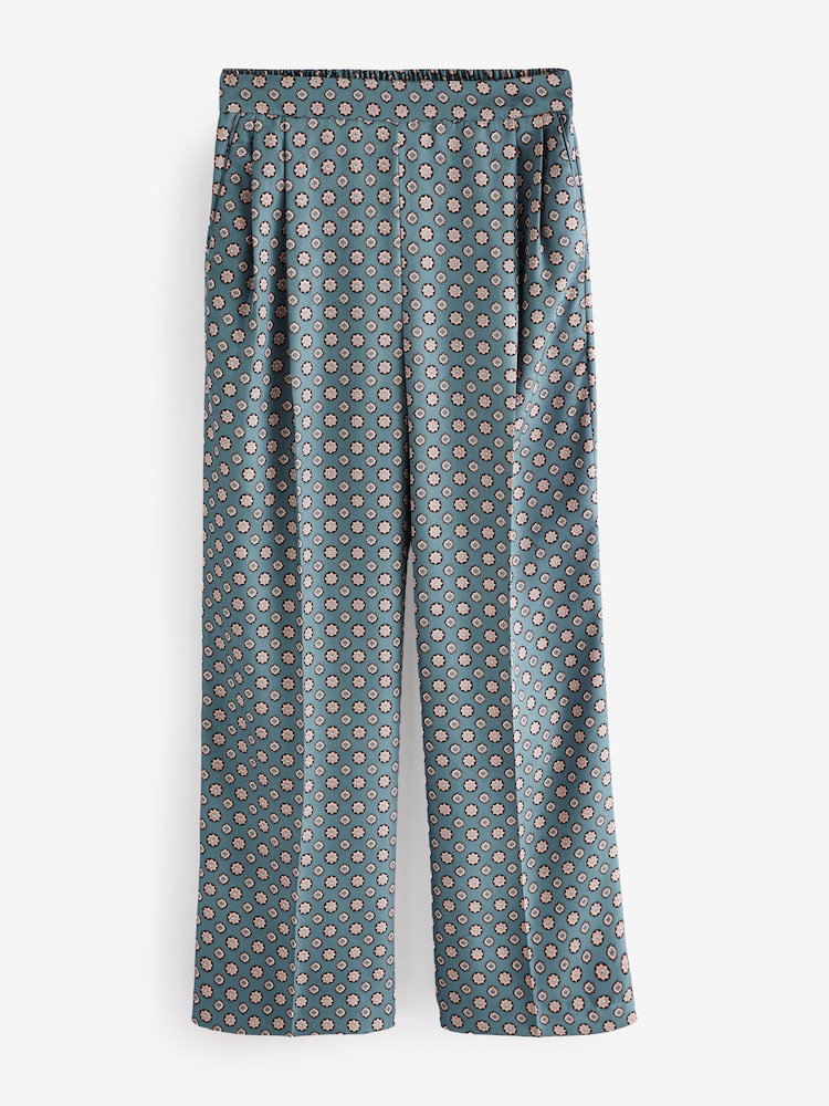 Blau - Hose mit weitem Beinschnitt und geometrischem Print - Image 6 of 8