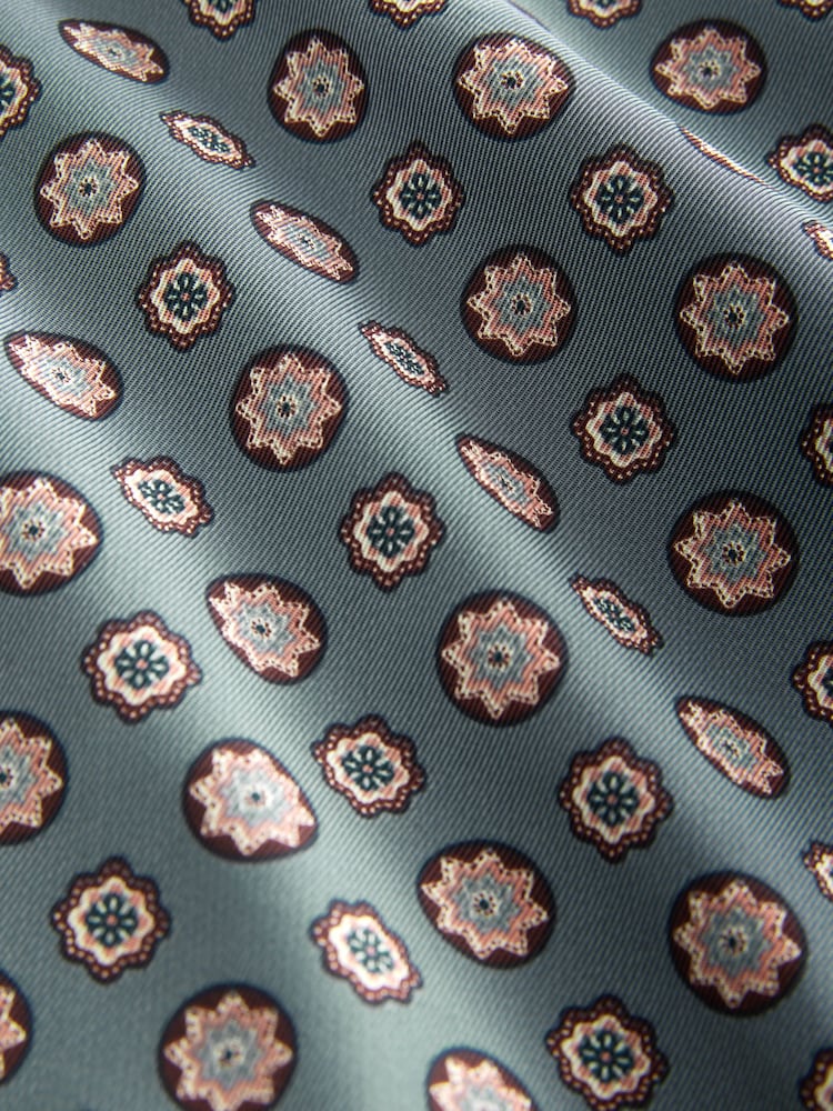 Blue Geo Print Relaxed Single Breasted Blazer - Image 9 of 9