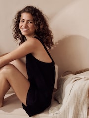 Black Linen Blend Playsuit - Image 3 of 7