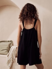 Black Linen Blend Playsuit - Image 5 of 7