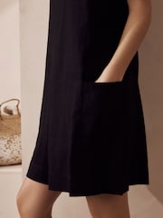 Black Linen Blend Playsuit - Image 6 of 7
