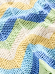 Blue Zigzag Knitted 100% Cotton Vest (3-16yrs) - Image 3 of 4