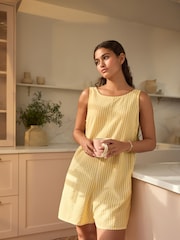 Yellow Textured Woven Playsuit - Image 2 of 6