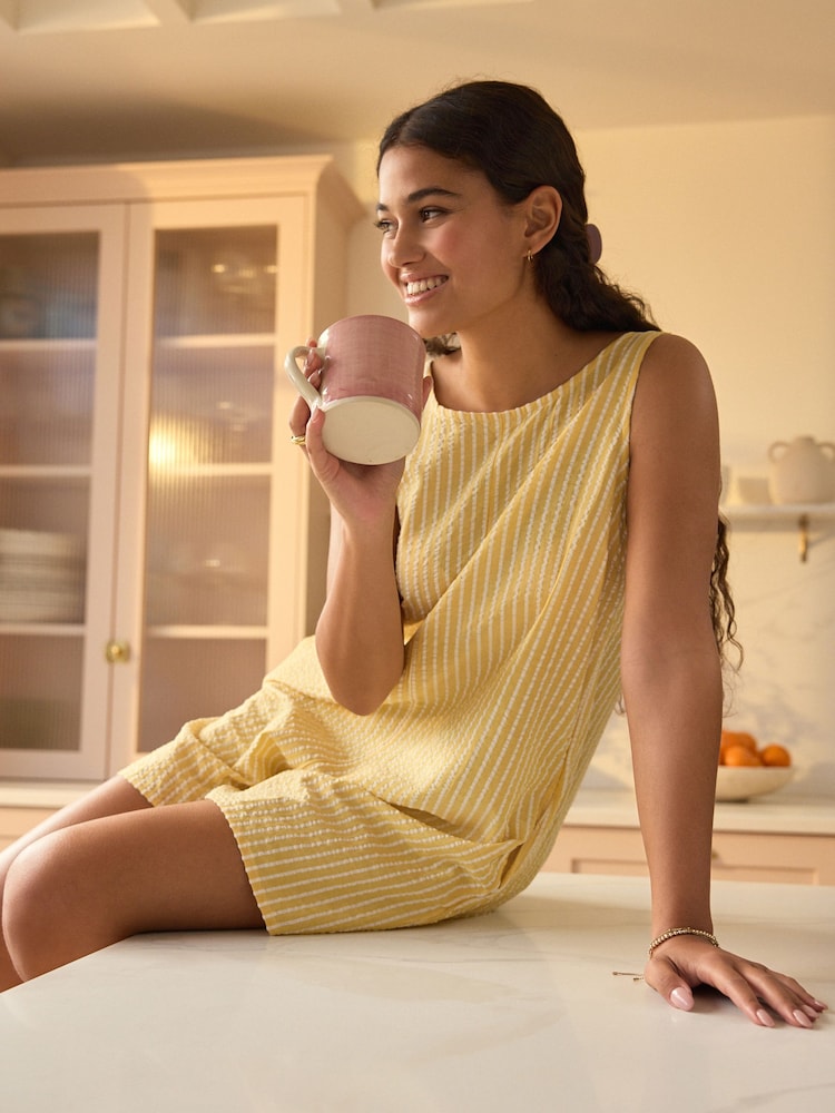 Yellow Textured Woven Playsuit - Image 3 of 6
