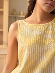 Yellow Textured Woven Playsuit - Image 5 of 6