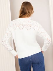 Friends Like These Cream Petite Pointelle Detail Jumper - Image 4 of 4