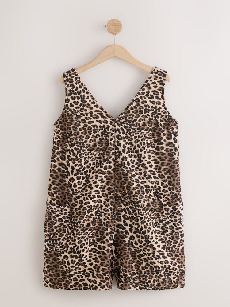 Animal Print Linen Blend Playsuit - Image 6 of 8