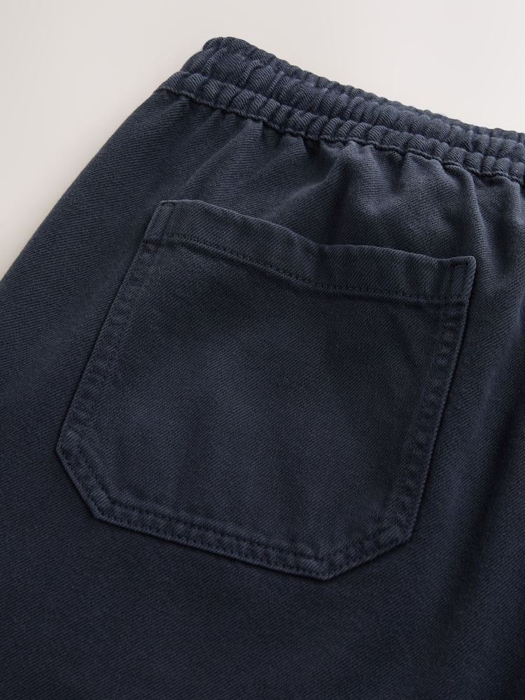 Azul marino - Cotton Linen Twill Elasticated Waist Trousers - Imagen 10 de 10