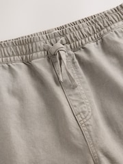 Mushroom Brown Relaxed Fit Cotton Linen Twill Elasticated Waist Trousers - Image 11 of 13