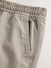 Mushroom Brown Relaxed Fit Cotton Linen Twill Elasticated Waist Trousers - Image 13 of 13