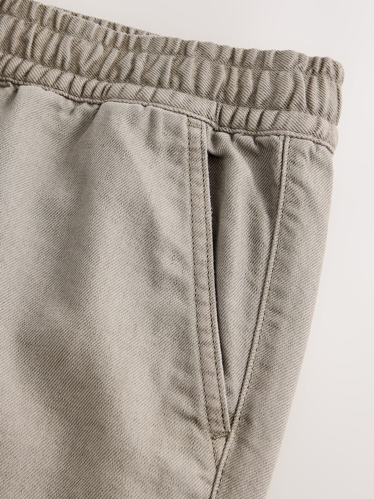 Mushroom Brown Relaxed Fit Cotton Linen Twill Elasticated Waist Trousers - Image 13 of 13