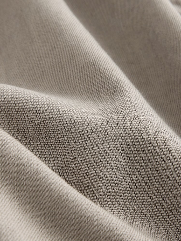 Mushroom Brown Relaxed Fit Cotton Linen Twill Elasticated Waist Trousers - Image 10 of 13