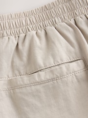 Natural Relaxed Fit Linen Cotton Elasticated Waist Drawstring Trousers - Image 10 of 10