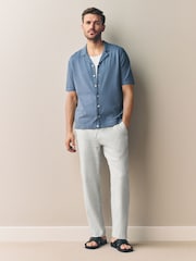 Gris - Pantalones italianos de mezcla de lino fáciles de planchar Signature - Imagen 2 de 10
