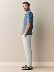 Gris - Pantalones italianos de mezcla de lino fáciles de planchar Signature - Imagen 4 de 10