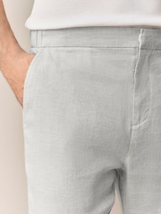 Gris - Pantalones italianos de mezcla de lino fáciles de planchar Signature - Imagen 5 de 10