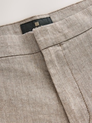 Brown Signature Italian Easy Iron Linen Blend Trousers - Image 9 of 10