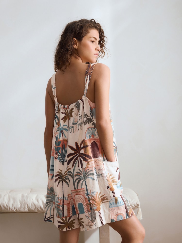 Pink Palms Linen Blend Playsuit - Image 14 of 14