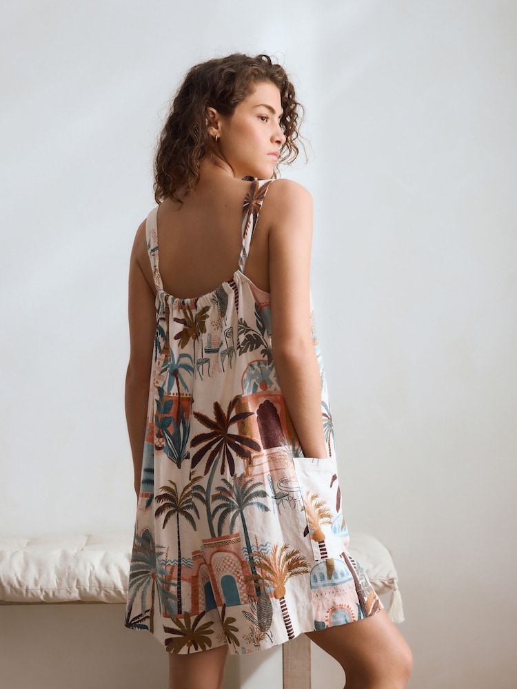 Pink Palms Linen Blend Playsuit - Image 5 of 8