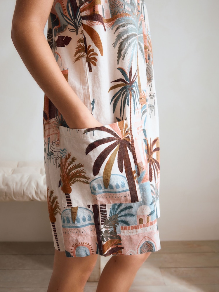 Pink Palms Linen Blend Playsuit - Image 7 of 8
