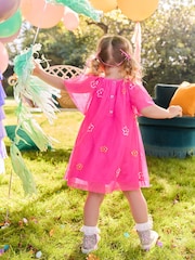 Bright Pink Sequin Mesh Dress (3mths-8yrs) - Image 3 of 8