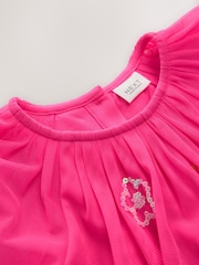 Bright Pink Sequin Mesh Dress (3mths-8yrs) - Image 8 of 8