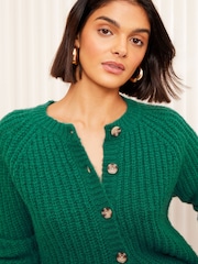 Friends Like These Green Crew Neck Cable Cardigan - Image 4 of 5