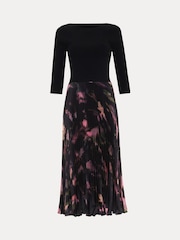 Phase Eight Black Rhea Woven Hem Abstract Dress - Image 6 of 6