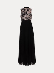 Phase Eight Black Emalise Sequin Pleat Maxi Dress - Image 7 of 7