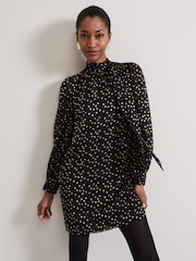 Phase Eight Black Mabel Black Dotty Swing Dress - Image 1 of 7
