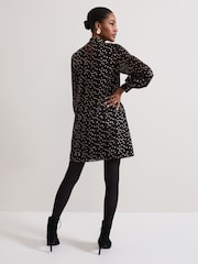 Phase Eight Black Mabel Black Dotty Swing Dress - Image 2 of 7
