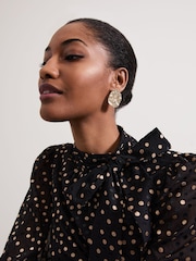 Phase Eight Black Mabel Black Dotty Swing Dress - Image 6 of 7