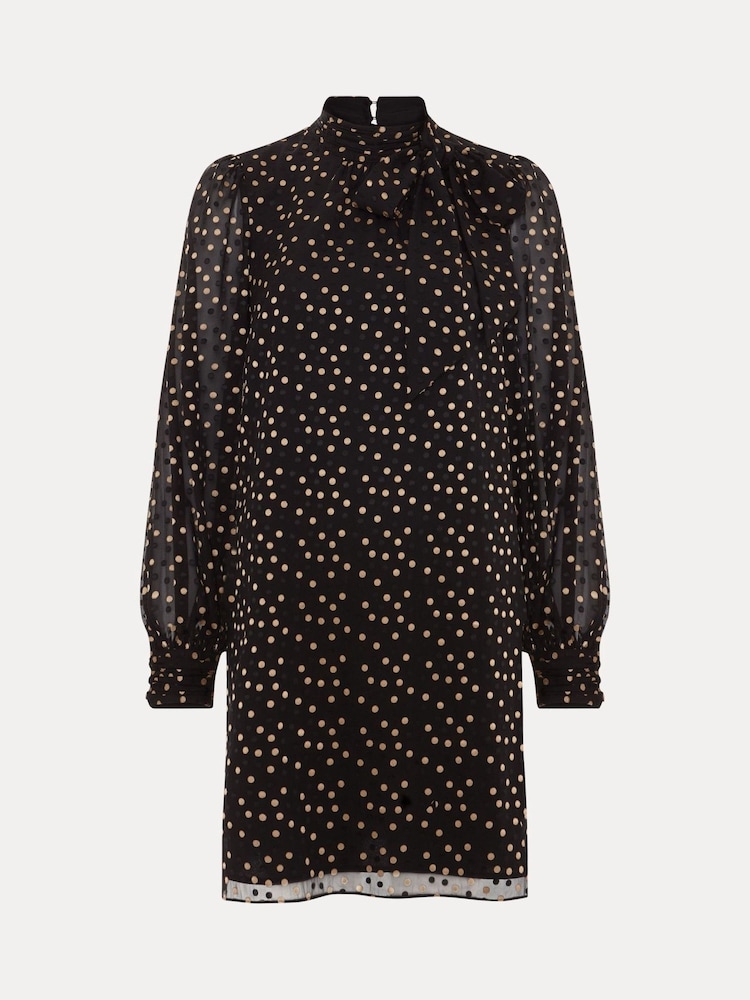 Phase Eight Black Mabel Black Dotty Swing Dress - Image 7 of 7