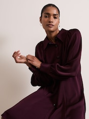 Phase Eight Red Tila Embellished Shirt Dress - Image 4 of 7
