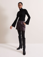 Phase Eight Red Aubrina PU Shorts - Image 1 of 7