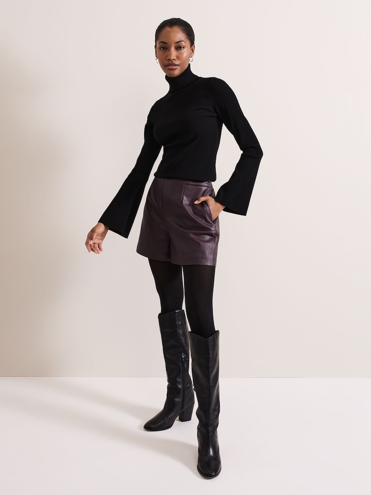 Phase Eight Red Aubrina PU Shorts - Image 1 of 7