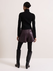 Phase Eight Red Aubrina PU Shorts - Image 2 of 7