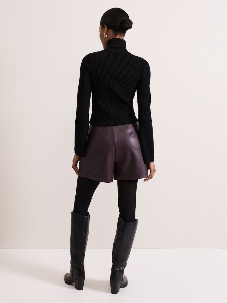 Phase Eight Red Aubrina PU Shorts - Image 2 of 7