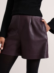 Phase Eight Red Aubrina PU Shorts - Image 4 of 7