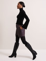 Phase Eight Red Aubrina PU Shorts - Image 5 of 7