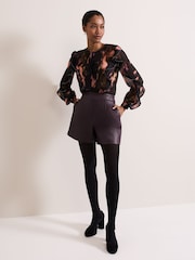 Phase Eight Red Aubrina PU Shorts - Image 7 of 7