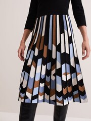 Phase Eight Black Maci Pleated Sunray Midi Dress - Image 4 of 7