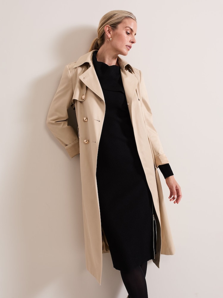 Phase Eight Black Hartley Zip Ribbed Column Dress - Image 7 of 7