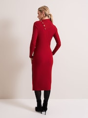 Phase Eight Red Willow Popper Column Midi Dress - Image 2 of 6